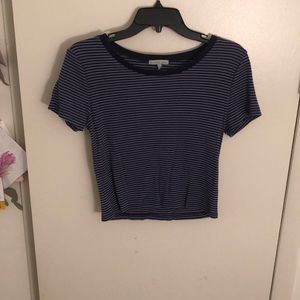 Blue striped crop top